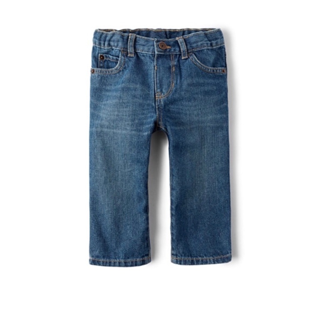 The Childrens Place Baby Boy Straight Jeans Carbon Wash Blue‎ Denim 6-9 Months